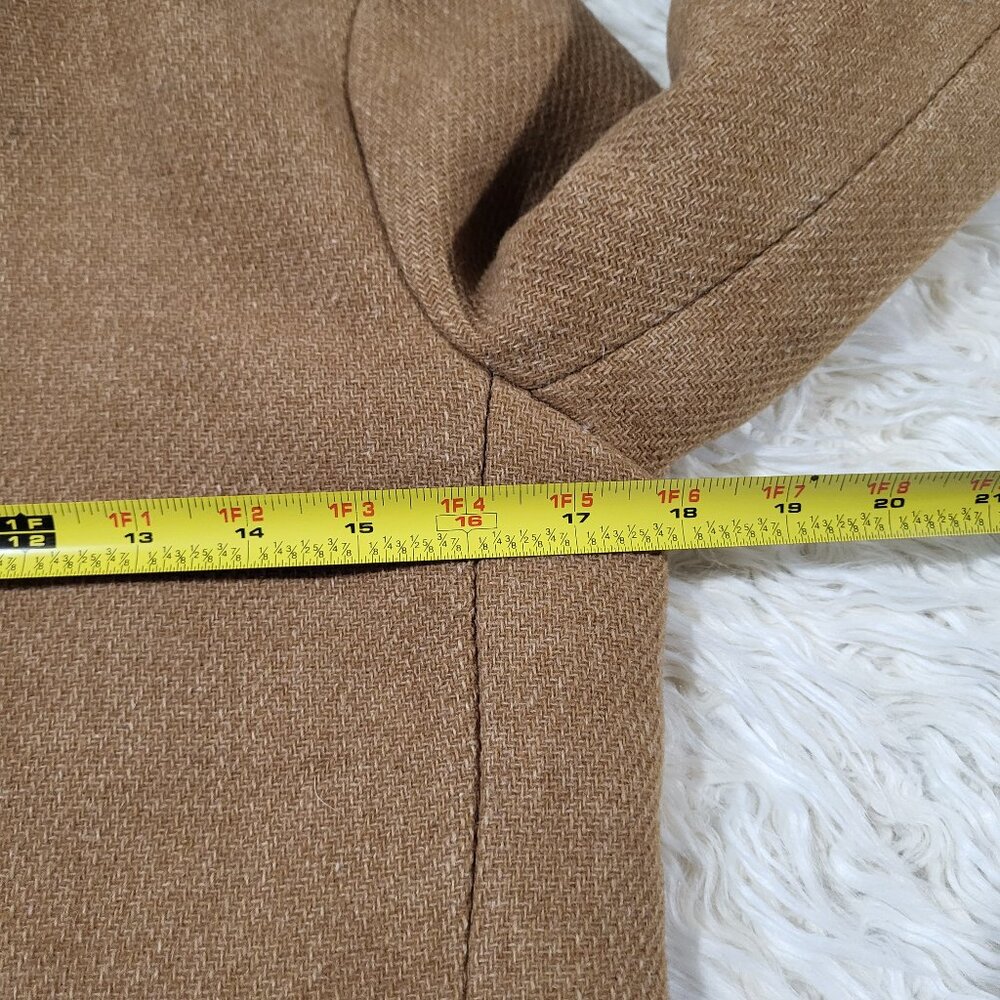J.Crew Coat Womens 0 Lodge Italian Wool Camel Heather‎ Acorn Zip Up Coat #K0896 - Picture 12 of 16